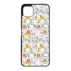 Tündéri Kawaii cica mintás Samsung Galaxy A22 5G tok