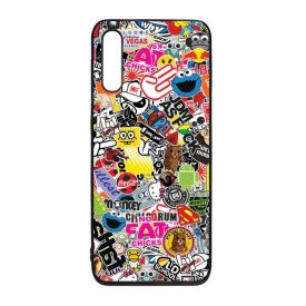 stickerbomb matricabomba Samsung Galaxy A30s fekete tok