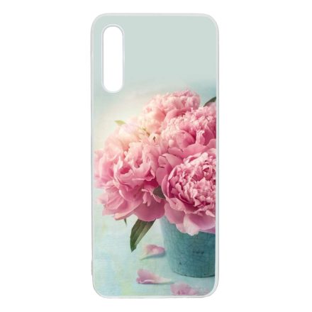 virágos tavaszi vintage rózsaszín rózsás Samsung Galaxy A30s átlátszó tok