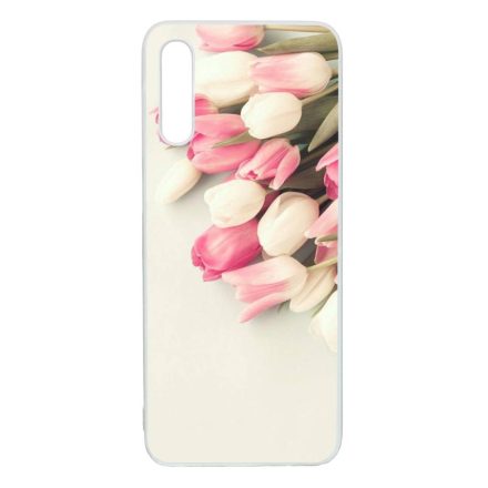 virágos tulipános tavaszi Samsung Galaxy A30s átlátszó tok