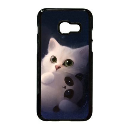 cica cicás macska macskás panda pandás Samsung Galaxy A3 (2017) fekete tok