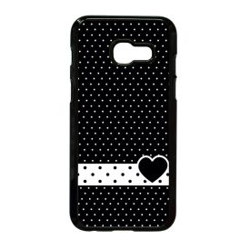 szerelem love szivecskés fekete fehér pöttyös Samsung Galaxy A3 (2017) fekete tok