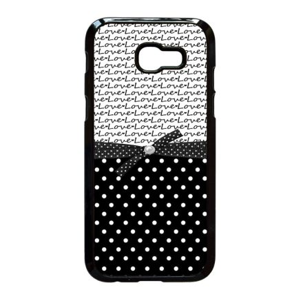szerelem love fekete fehér pöttyös Samsung Galaxy A3 (2017) fekete tok