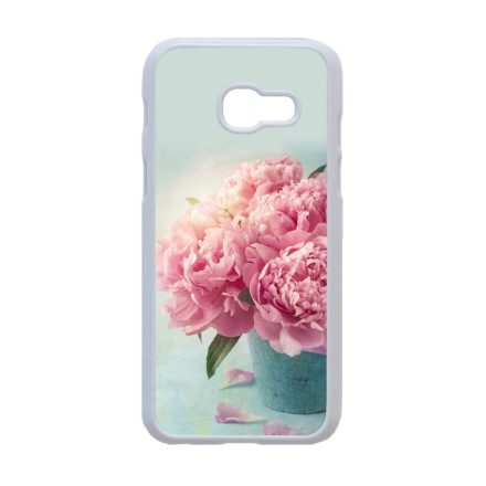 virágos tavaszi vintage rózsaszín rózsás Samsung Galaxy A3 (2017) fehér tok