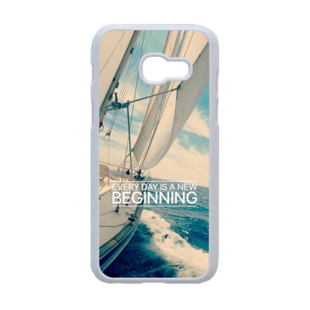 Minden nap egy új kezdet vitorlás tenger nyár Samsung Galaxy A3 (2017) fehér tok