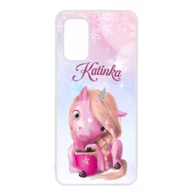 Unikornis és kávé - Téli mintás Samsung Galaxy A32 4G tok
