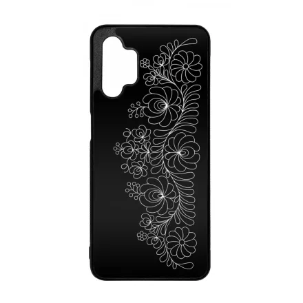 Elegant Matyó - Black magyar mintás hungarian folk Samsung Galaxy A32 5G tok