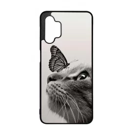 Cica és Pillangó - macskás Samsung Galaxy A32 5G tok