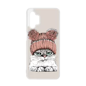 Cuki sapkás cica Samsung Galaxy A32 5G tok