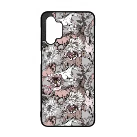 Csodaszép szürke vintage lovas mintás Samsung Galaxy A32 5G tok