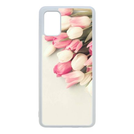 virágos tulipános tavaszi Samsung Galaxy A41 átlátszó tok
