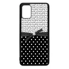 szerelem love fekete fehér pöttyös Samsung Galaxy A51 fekete tok