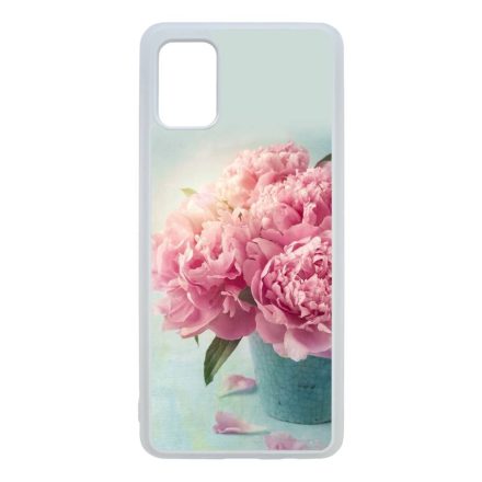 virágos tavaszi vintage rózsaszín rózsás Samsung Galaxy A51 átlátszó tok