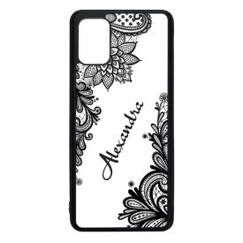kérd a neveddel csipkés csajos Samsung Galaxy A51 fekete tok