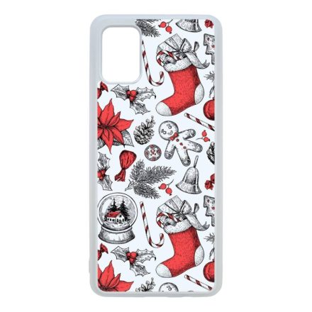 téli karácsonyi mintás textúra Samsung Galaxy A51 átlátszó tok