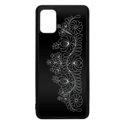 Elegant Matyó - Black magyar mintás hungarian folk Samsung Galaxy A51 fekete tok