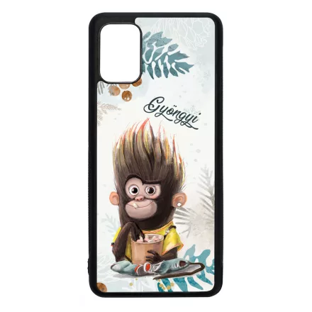 Kávés Maki - Téli mintás Samsung Galaxy A51 tok