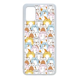 Tündéri Kawaii cica mintás Samsung Galaxy A51 tok