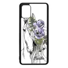 Rajzolt virágos lovas Samsung Galaxy A51 tok