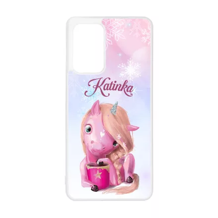 Unikornis és kávé - Téli mintás Samsung Galaxy A52 tok