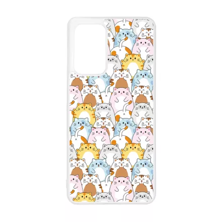Tündéri Kawaii cica mintás Samsung Galaxy A52 tok