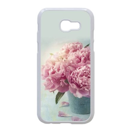 virágos tavaszi vintage rózsaszín rózsás Samsung Galaxy A5 (2017) fehér tok