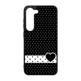 szerelem love szivecskés fekete fehér pöttyös Samsung Galaxy A55 tok