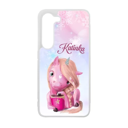 Unikornis és kávé - Téli mintás Samsung Galaxy A55 tok
