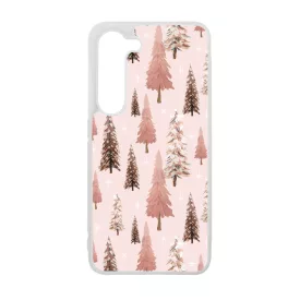 Rózsaszín karácsonyi fenyőfa mintás Samsung Galaxy A55 tok