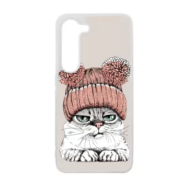 Cuki sapkás cica Samsung Galaxy A55 tok