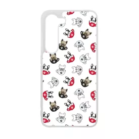 Cuki kávé és kutya mintás Samsung Galaxy A55 tok