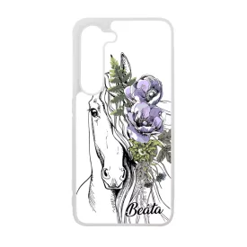 Rajzolt virágos lovas Samsung Galaxy A55 tok