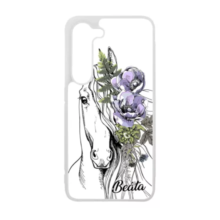 Rajzolt virágos lovas Samsung Galaxy A55 tok
