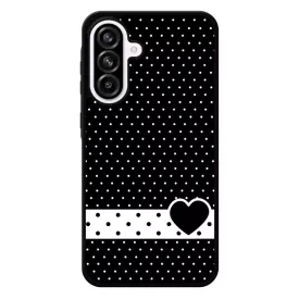 szerelem love szivecskés fekete fehér pöttyös Samsung Galaxy A56 tok