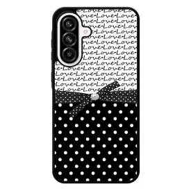 szerelem love fekete fehér pöttyös Samsung Galaxy A56 tok