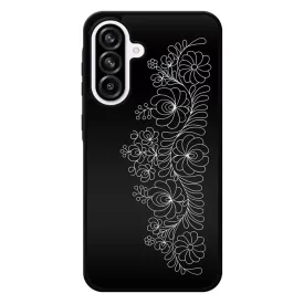 Elegant Matyó - Black magyar mintás hungarian folk Samsung Galaxy A56 tok