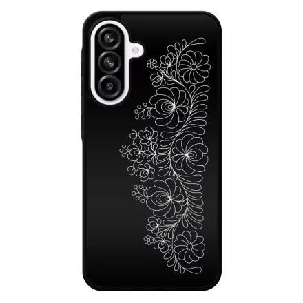 Elegant Matyó - Black magyar mintás hungarian folk Samsung Galaxy A56 tok