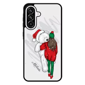 Kérd a neveddel - Lány & Maci - csajos karácsony Samsung Galaxy A56 tok