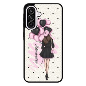 Kérd a Neveddel - Ballon Girl - Pink szerelem valentin napi Samsung Galaxy A56 tok