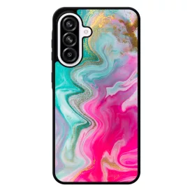 Pink gold Mixed Inks arany mintas marvanyos Samsung Galaxy A56 tok