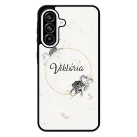 marble marvany mintas Rozsa viragos Samsung Galaxy A56 tok