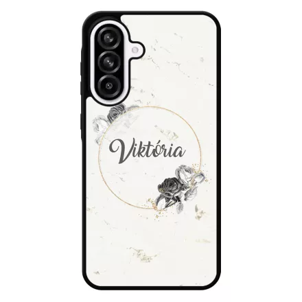 marble marvany mintas Rozsa viragos Samsung Galaxy A56 tok