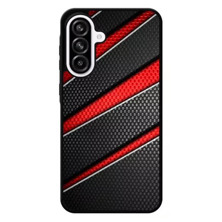 Piros fekete csíkos karbon mintás Samsung Galaxy A56 tok