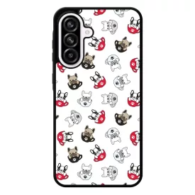 Cuki kávé és kutya mintás Samsung Galaxy A56 tok