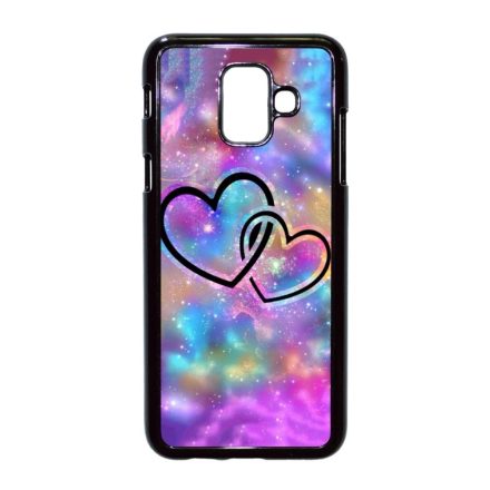 szerelem szerelmes szíves szivecskés hipster Samsung Galaxy A6 (2018) fekete tok