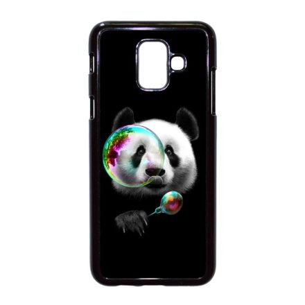 panda pandás Samsung Galaxy A6 (2018) fekete tok