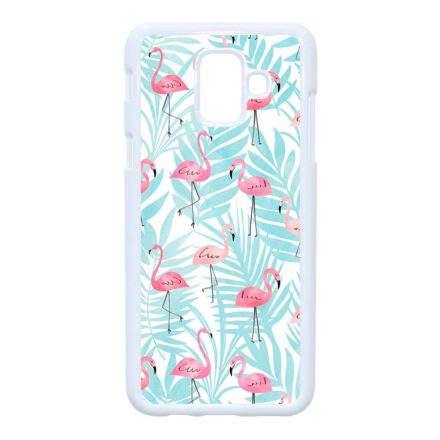 Flamingo Pálmafa nyár Samsung Galaxy A6 (2018) fehér tok