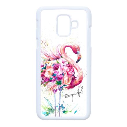 Álomszép Flamingo tropical summer nyári Samsung Galaxy A6 (2018) fehér tok