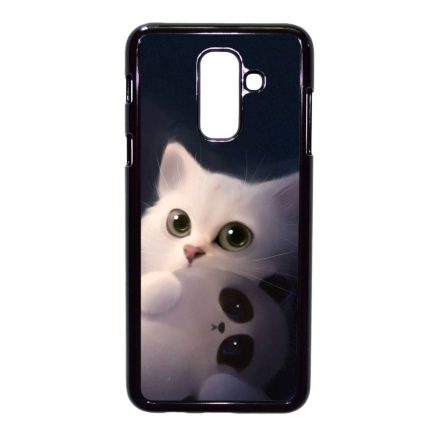 cica cicás macska macskás panda pandás Samsung Galaxy A6 Plus (2018) fekete tok