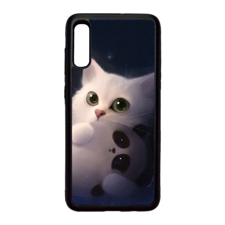 cica cicás macska macskás panda pandás Samsung Galaxy A70 fekete tok